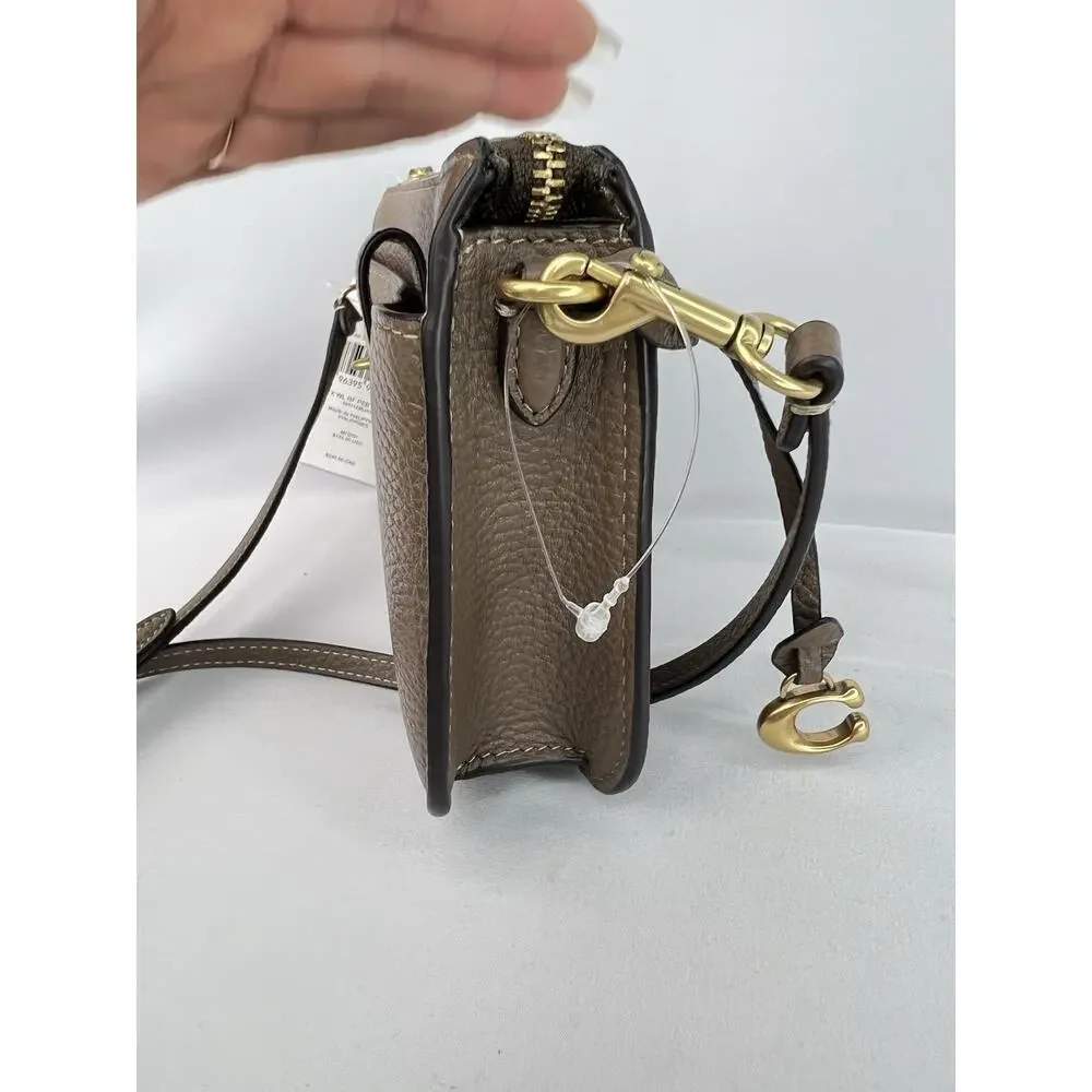 NWT Coach Bella Small Leather Crossbody Bag - Dark Stone (CR970) turnlock